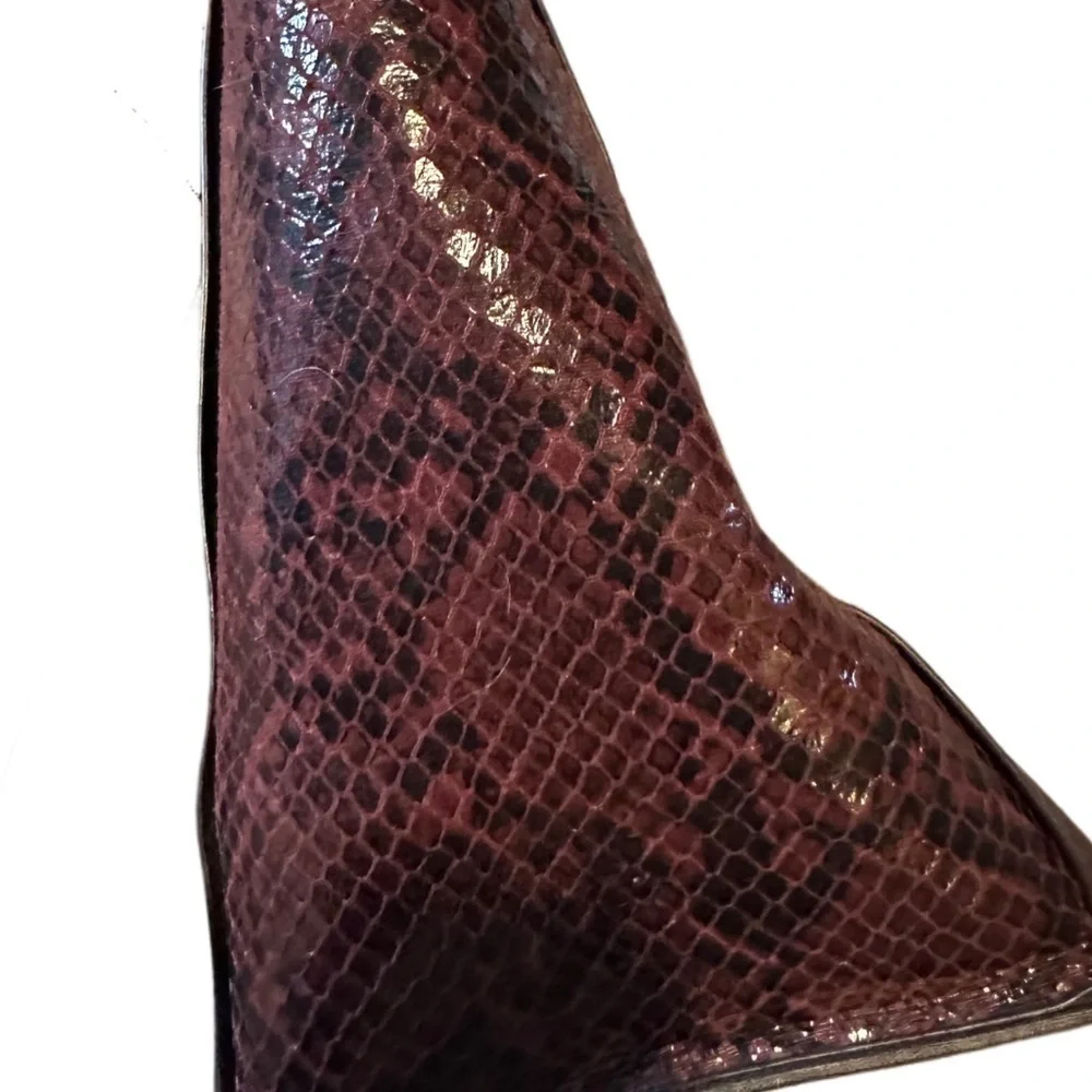 Nine West Purple and Black Snakeskin Tote Bag
